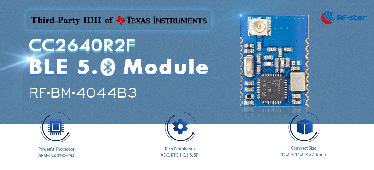 Modulo BLE5.0 con chipset TI CC2640R2F