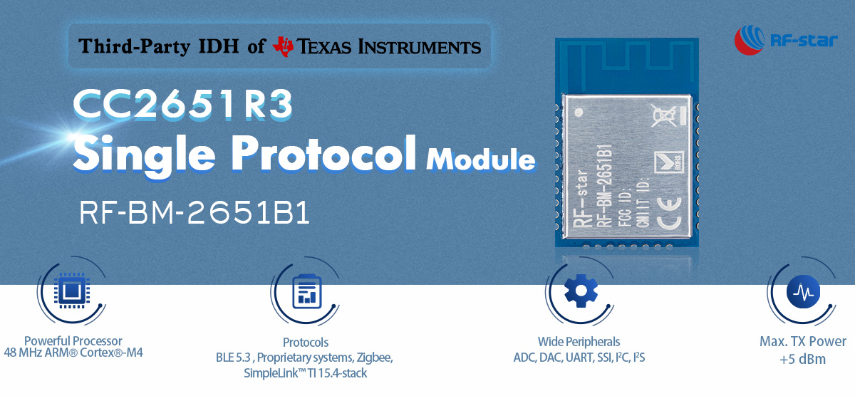 CC2651R3 Modulo a protocollo singolo RF-BM-2651B1
