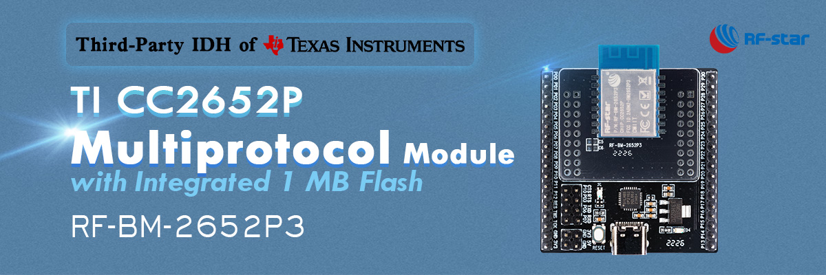 Modulo multiprotocollo TI CC2652P con Flash integrata da 1 MB RF-BM-2652P3