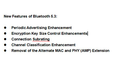 Quali funzioni aggiunge la specifica Bluetooth 5.3?